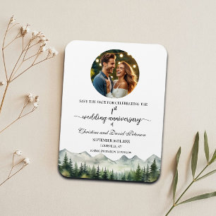 Ímã Montanha Pine 1 Aniversário de Casamento Salvar Da