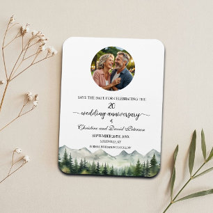Ímã Montanha Pine 20 Aniversário de Casamento Salve a