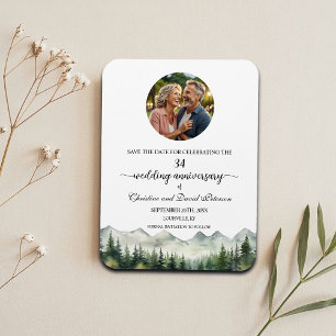 Ímã Montanha Pine 34 Aniversário de Casamento Salvar a