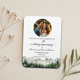 Ímã Montanha Pine 5 Aniversário de Casamento Salvar Da