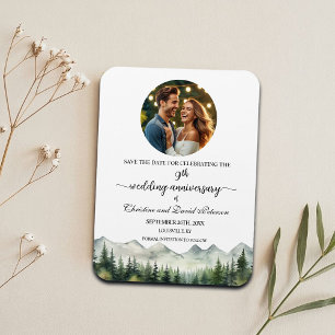 Ímã Montanha Pine 9 Aniversário de Casamento Salvar Da