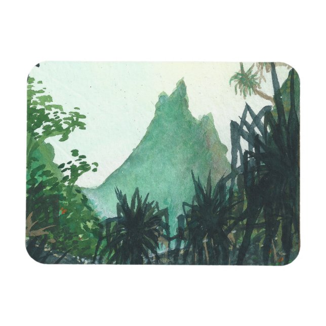 Ímã Montanha Vista de Kee'e Beach (Horizontal)