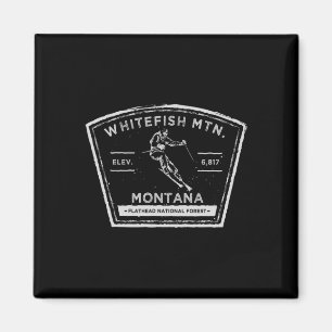 Imã Montanha Whitefish Montana Neve Esquiando