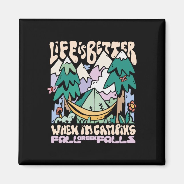 Imã Montanhas Caem Creek Falls Tennessee Acampando Wil (Frente)