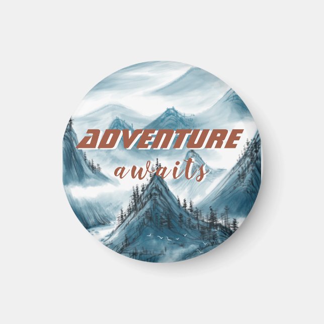 Imã Montanhas Clássicas Pintando Cotação Inspiracional (Frente)