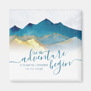 Imã Montanhas de Ouro de Aquarela Casamento Salvar a D