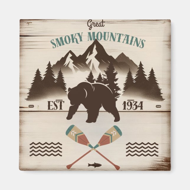 Imã Montanhas do Enfumaçado excelente, urso TN (Frente)