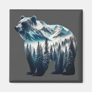 Imã Montanhas e florestas de Ursos Grizzles