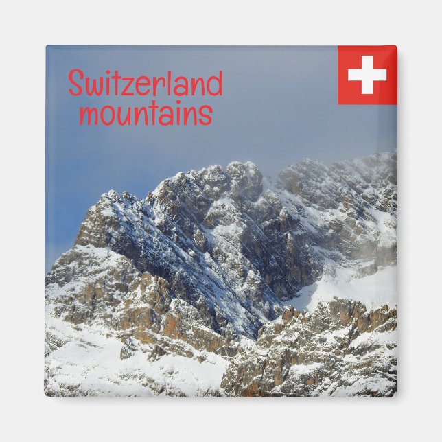 Imã Montanhas em Suiça cobertas por neve (Frente)