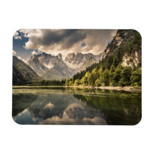 Ímã Montanhas Lago Dürrensee, Dolomites, Itália