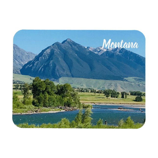 Ímã Montanhas Montana Rivers Souvenir Fridge Flexível (Horizontal)