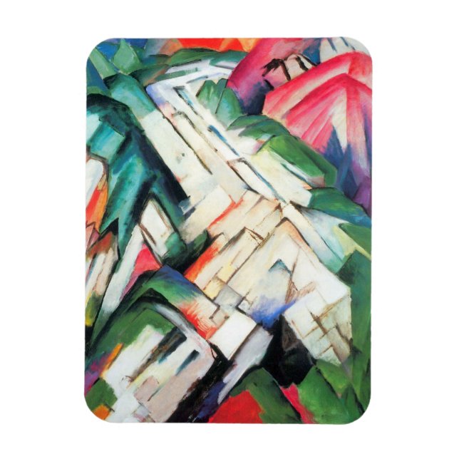 Ímã Montanhas (Paisagem) de Franz Marc, Vintage Art (Vertical)
