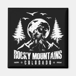 Imã Montanhas Rocky Colorado Bigfoot Vintage Hiking