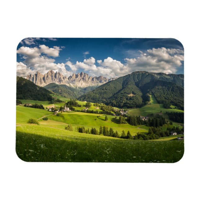 Ímã Montanhas | Vale do Funes, Dolomites, Itália (Horizontal)