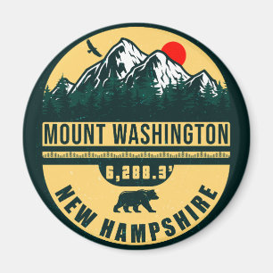 Imã Montar Washington Nh Retro Sunset Souvenirs 60s