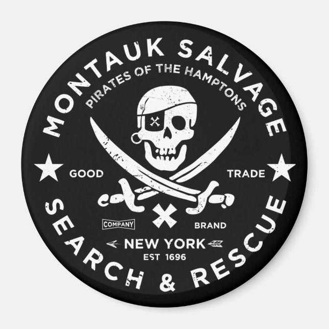 Imã Montauk Salvage Co. 2" Magnet v1 (Frente)
