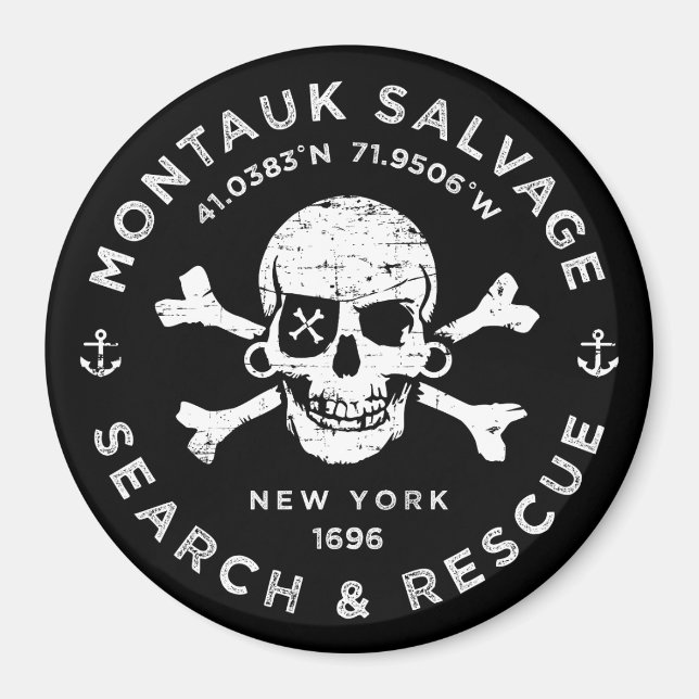Imã Montauk Salvage Company Magnet (Frente)