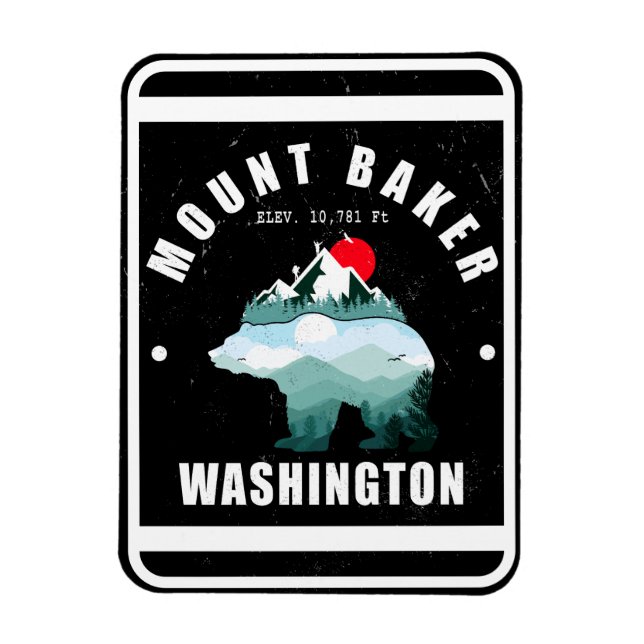 Ímã Monte Baker Washington Bear Mounties (Vertical)