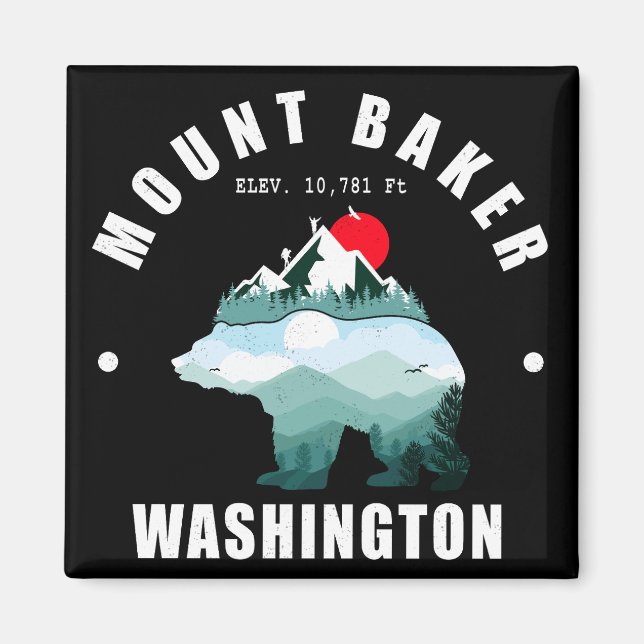 Imã Monte Baker Washington Bear Mounties (Frente)