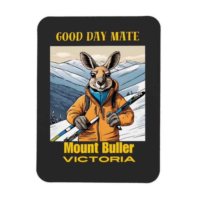 Ímã Monte Buller Austrália Kangaroo Skier (Vertical)