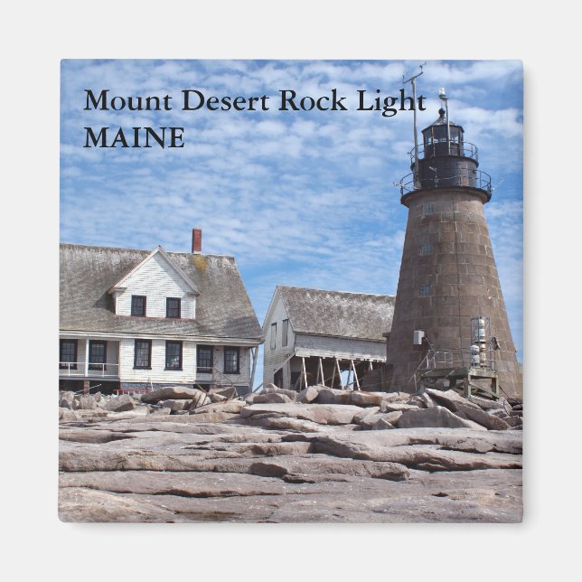 Imã Monte Desert Rock Light, Maine Magnet (Frente)