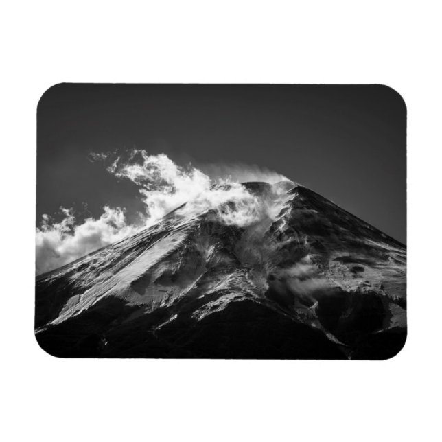 Ímã Monte Fuji em preto e branco (Horizontal)