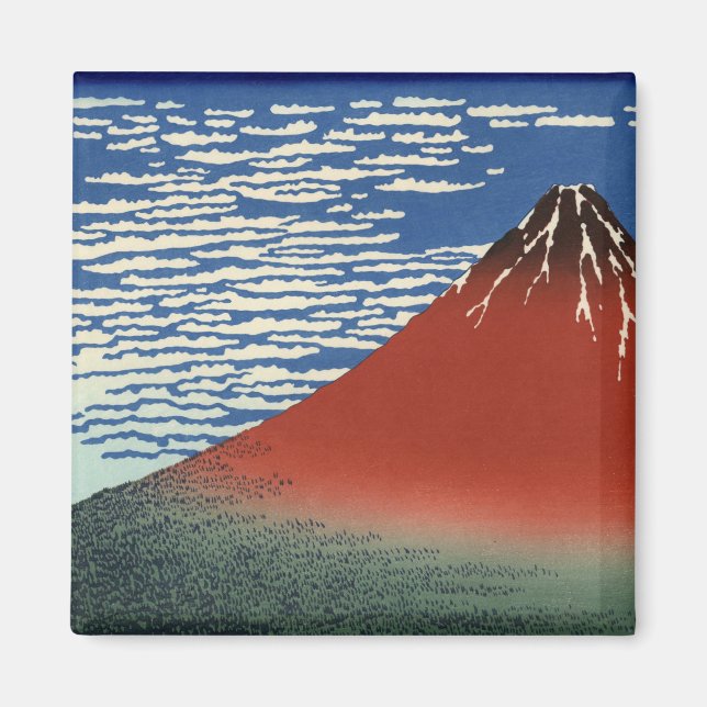 Imã Monte Fuji em tempo limpo (Red Fuji) (Hokusai) (Frente)