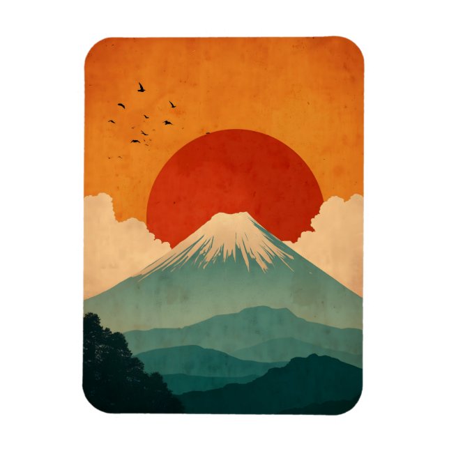 Ímã Monte Fuji vintage (Vertical)