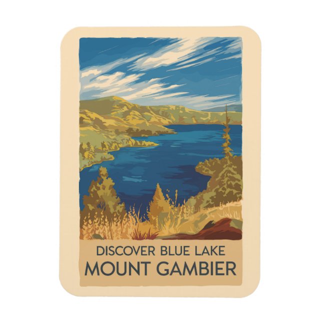 Ímã Monte Gambier Austrália Ilustração Viagem Art (Vertical)