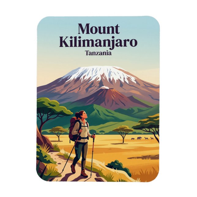 Ímã Monte Kilimanjaro Tanzânia (Vertical)