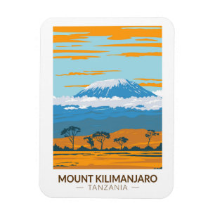 Ímã Monte Kilimanjaro Tanzânia Africa Vintage