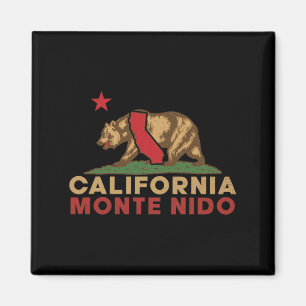 Imã Monte Nido Califórnia Vintage Urso Retro Estado