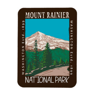 Ímã Monte Rainier National Park Vintage aflita