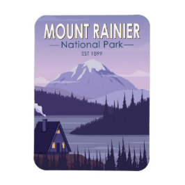 Ímã Monte Rainier National Park Washington Cabin Retro