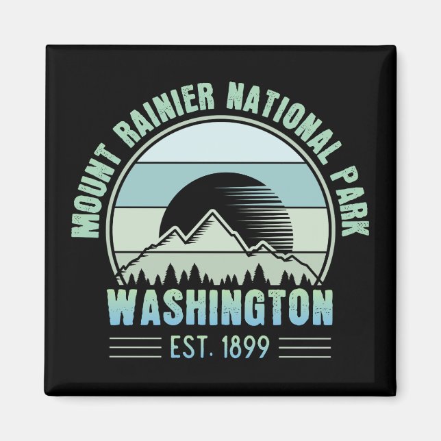 Imã Monte Rainier National Park Washington EUA Retro (Frente)