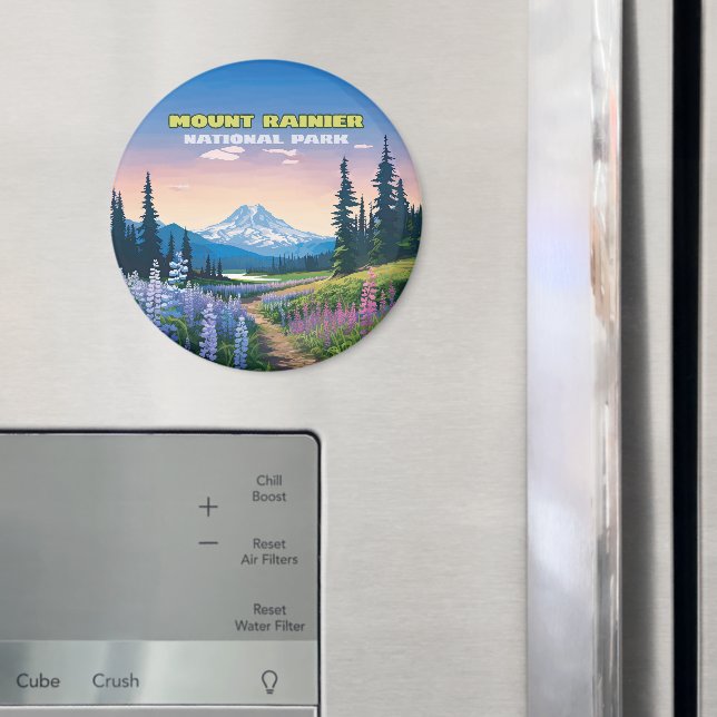 Imã Monte Rainier National Park Washington Retro (In Situ (Fridge))