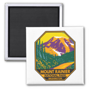 Imã Monte Rainier National Park Washington Retro