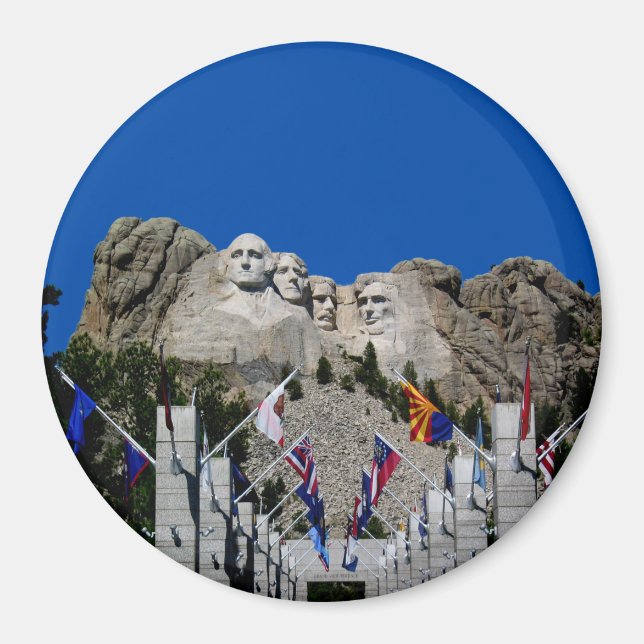 Imã Monte Rushmore Foto Personalizável Souvenir (Frente)