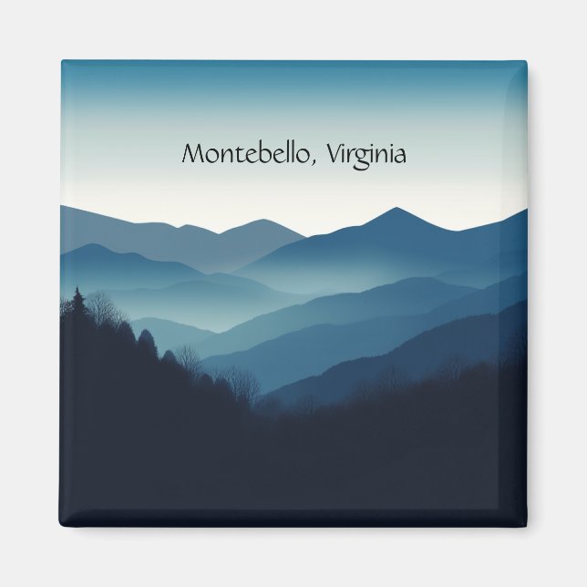 Imã Montebello VA Montanhas Blue Ridge Ímã Personaliza (Frente)