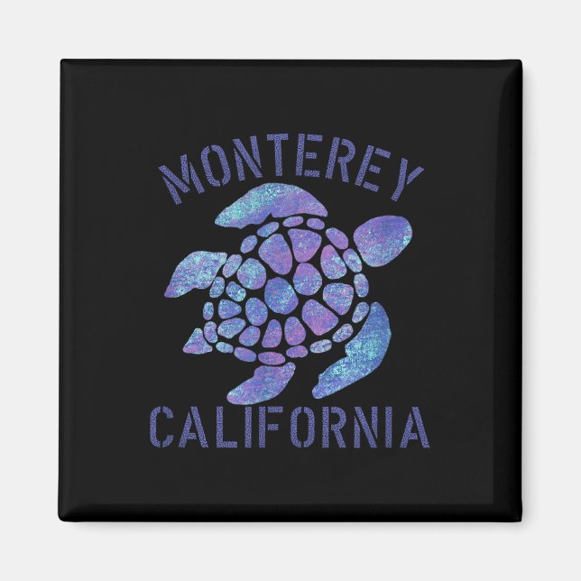 Imã Monterey, Ca Beach Design _ Presente de Tartaruga  (Frente)