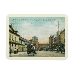 Ímã Montgomery Rua, Jersey City NJ 1908 Vintage Style