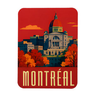 Ímã ️ MONTRÉAL — Arquitetura Histórica em Retro Outono