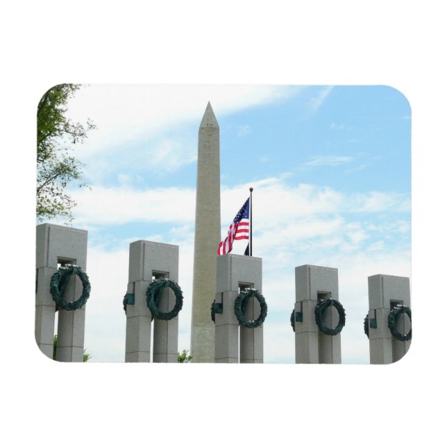 Ímã Monumento a Washington e Memorial da II Guerra Mun (Horizontal)