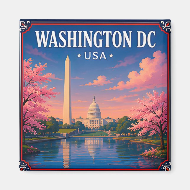 Imã 🏛️ Monumento de Washington DC Memória da Capital  (Frente)
