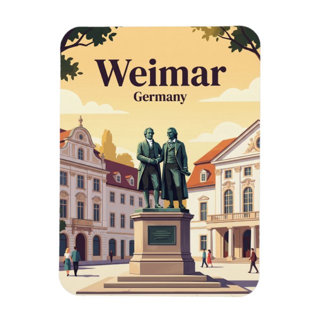 Ímã Monumento Goethe-Schiller, Weimar, Turíngia, Alema (Vertical)