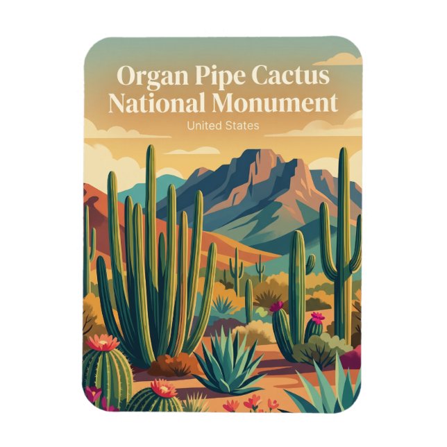Ímã Monumento Nacional Cactus de Órgão Arizona (Vertical)