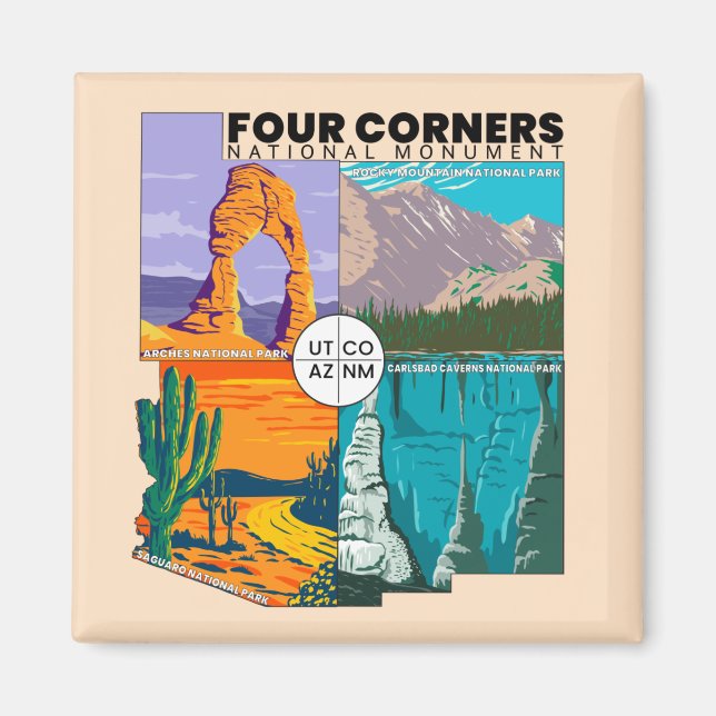 Imã Monumento Nacional de Quatro Cantos com Parques Na (Frente)