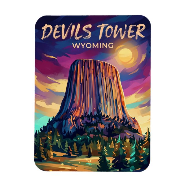 Ímã Monumento Nacional Devils Tower EUA (Vertical)