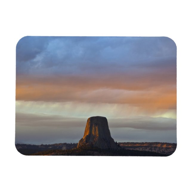 Ímã Monumento Nacional Devils Tower, Tempestade ao Pôr (Horizontal)