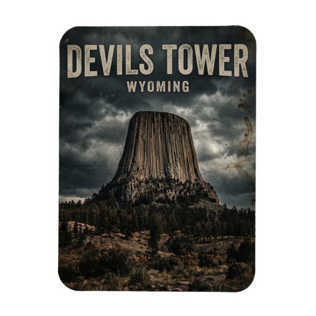 Ímã Monumento Nacional Devils Tower Wyoming (Vertical)